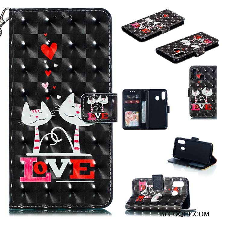 Kuori Samsung Galaxy A40 Silikoni Puhelimen Kuoret Musta, Kotelo Samsung Galaxy A40 Nahka Murtumaton