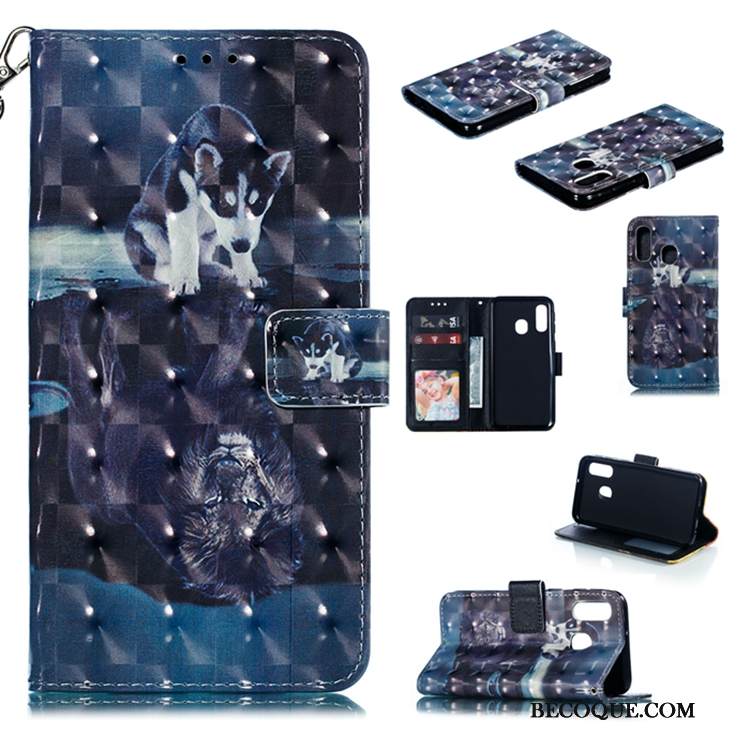 Kuori Samsung Galaxy A40 Silikoni Puhelimen Kuoret Musta, Kotelo Samsung Galaxy A40 Nahka Murtumaton