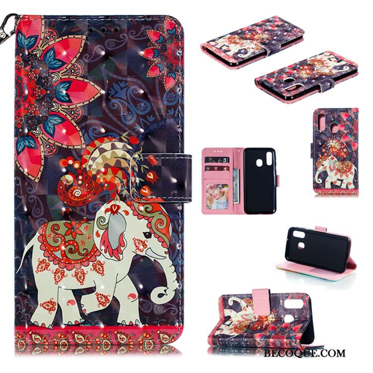 Kuori Samsung Galaxy A40 Silikoni Puhelimen Kuoret Musta, Kotelo Samsung Galaxy A40 Nahka Murtumaton