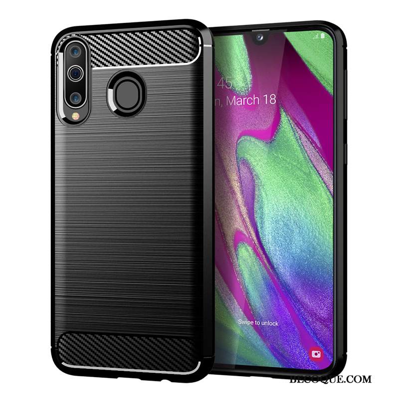Kuori Samsung Galaxy A40s Pehmeä Neste Johdin Puhelimen Kuoret, Kotelo Samsung Galaxy A40s Suojaus Kukkakuvio Musta