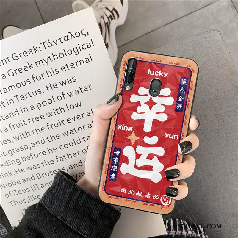 Kuori Samsung Galaxy A40s Suojaus Net Red Timantti, Kotelo Samsung Galaxy A40s Festivaali Puhelimen Kuoret