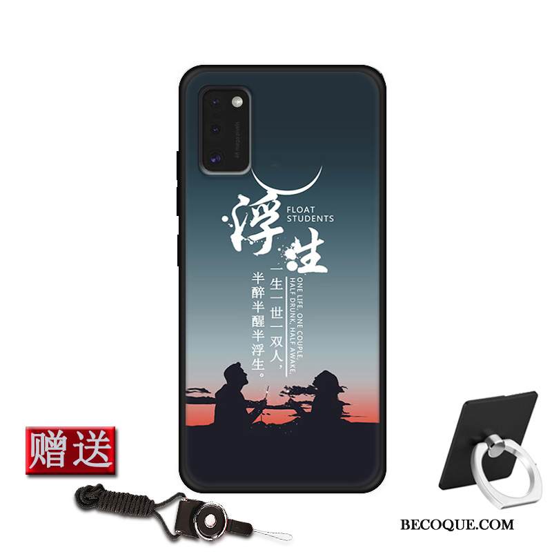 Kuori Samsung Galaxy A41 Laukut Jauhe Pesty Suede, Kotelo Samsung Galaxy A41 Pehmeä Neste Lasi Murtumaton