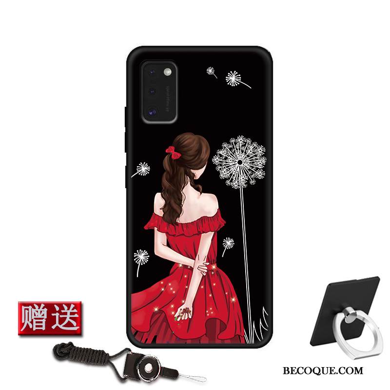 Kuori Samsung Galaxy A41 Laukut Jauhe Pesty Suede, Kotelo Samsung Galaxy A41 Pehmeä Neste Lasi Murtumaton