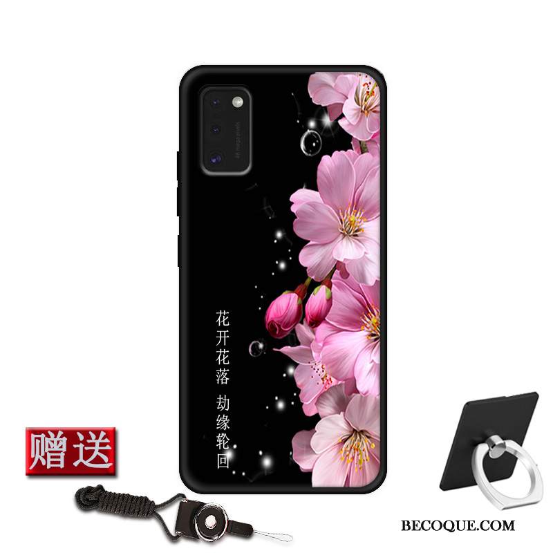 Kuori Samsung Galaxy A41 Laukut Jauhe Pesty Suede, Kotelo Samsung Galaxy A41 Pehmeä Neste Lasi Murtumaton