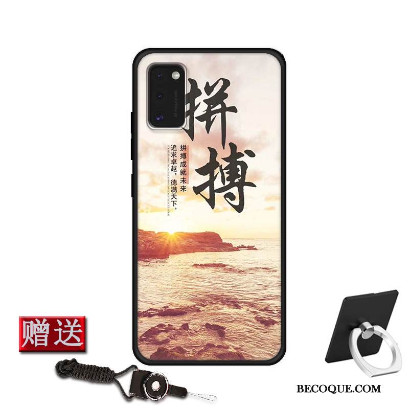 Kuori Samsung Galaxy A41 Laukut Jauhe Pesty Suede, Kotelo Samsung Galaxy A41 Pehmeä Neste Lasi Murtumaton