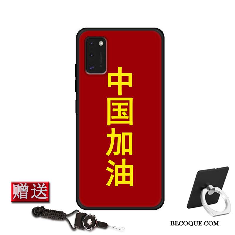 Kuori Samsung Galaxy A41 Laukut Jauhe Pesty Suede, Kotelo Samsung Galaxy A41 Pehmeä Neste Lasi Murtumaton