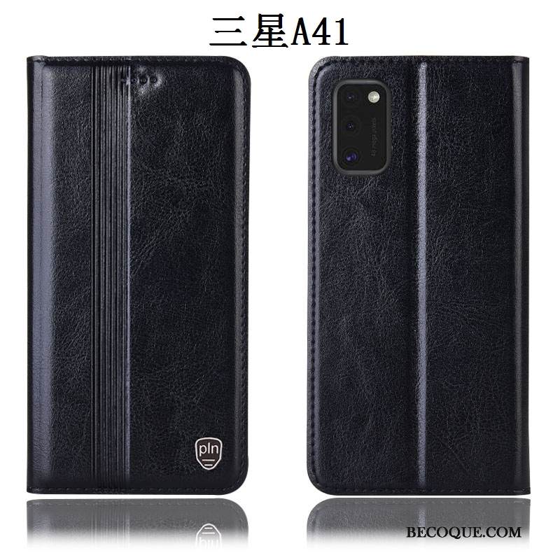 Kuori Samsung Galaxy A41 Laukut Murtumaton Puhelimen Kuoret, Kotelo Samsung Galaxy A41 Nahka Punainen