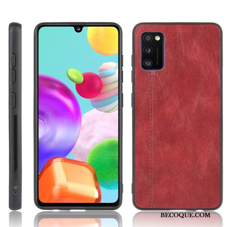 Kuori Samsung Galaxy A41 Laukut Puhelimen Kuoret Musta, Kotelo Samsung Galaxy A41 Nahka Kova Trendi