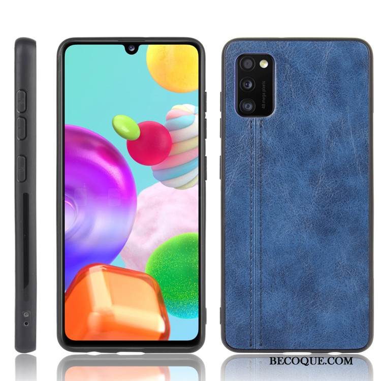 Kuori Samsung Galaxy A41 Laukut Puhelimen Kuoret Musta, Kotelo Samsung Galaxy A41 Nahka Kova Trendi