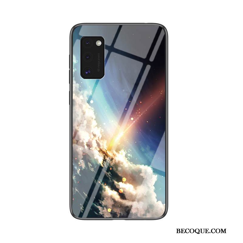 Kuori Samsung Galaxy A41 Silikoni Kaltevuus Puhelimen Kuoret, Kotelo Samsung Galaxy A41 Laukut Lasi Tide-brändi