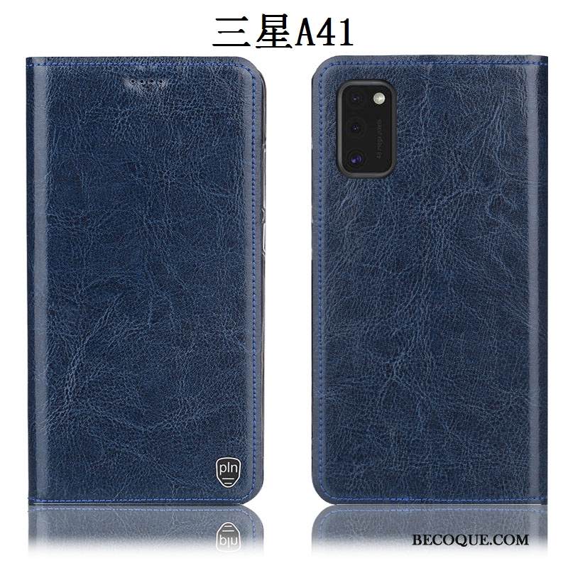 Kuori Samsung Galaxy A41 Suojaus Kukkakuvio Puhelimen Kuoret, Kotelo Samsung Galaxy A41 Nahka Punainen Murtumaton