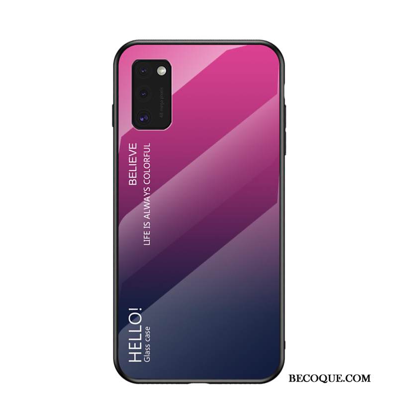 Kuori Samsung Galaxy A41 Tila Murtumaton Lasi, Kotelo Samsung Galaxy A41 Laukut Kaltevuus Violetti