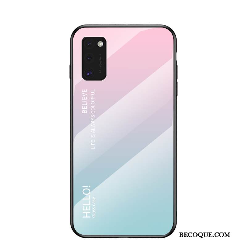 Kuori Samsung Galaxy A41 Tila Murtumaton Lasi, Kotelo Samsung Galaxy A41 Laukut Kaltevuus Violetti