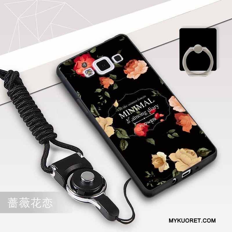 Kuori Samsung Galaxy A5 2015 Pehmeä Neste Ripustettavat Koristeet Musta, Kotelo Samsung Galaxy A5 2015 Silikoni Murtumaton Trendi