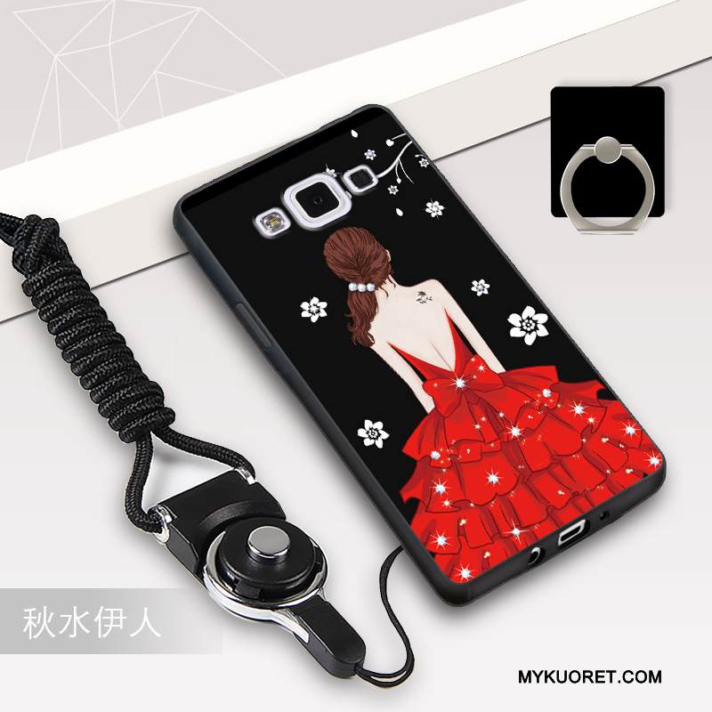 Kuori Samsung Galaxy A5 2015 Pehmeä Neste Ripustettavat Koristeet Musta, Kotelo Samsung Galaxy A5 2015 Silikoni Murtumaton Trendi