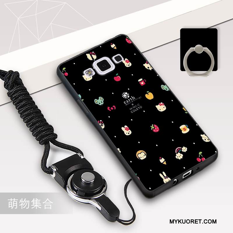 Kuori Samsung Galaxy A5 2015 Pehmeä Neste Ripustettavat Koristeet Musta, Kotelo Samsung Galaxy A5 2015 Silikoni Murtumaton Trendi