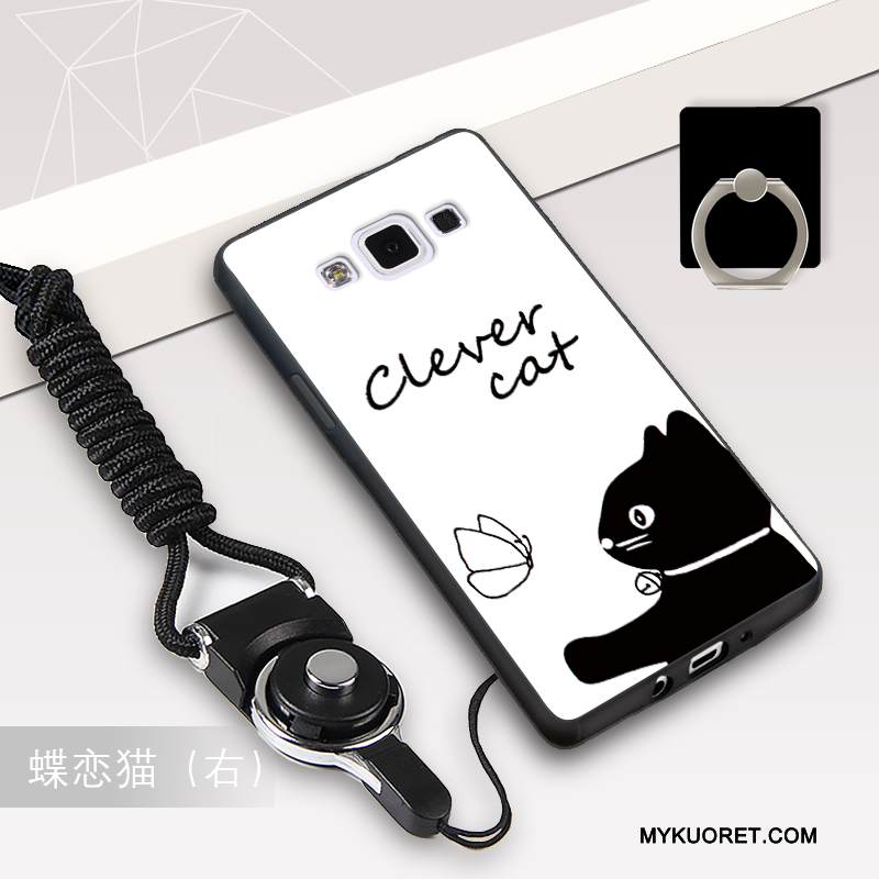 Kuori Samsung Galaxy A5 2015 Pehmeä Neste Ripustettavat Koristeet Musta, Kotelo Samsung Galaxy A5 2015 Silikoni Murtumaton Trendi