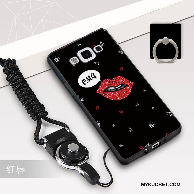 Kuori Samsung Galaxy A5 2015 Pehmeä Neste Ripustettavat Koristeet Musta, Kotelo Samsung Galaxy A5 2015 Silikoni Murtumaton Trendi