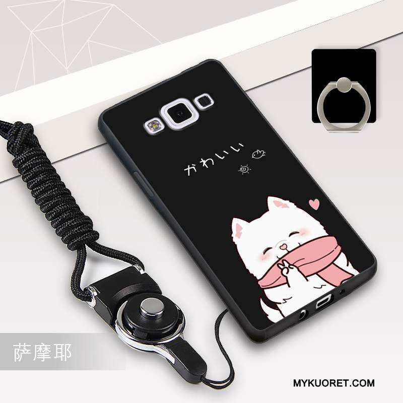 Kuori Samsung Galaxy A5 2015 Pehmeä Neste Ripustettavat Koristeet Musta, Kotelo Samsung Galaxy A5 2015 Silikoni Murtumaton Trendi