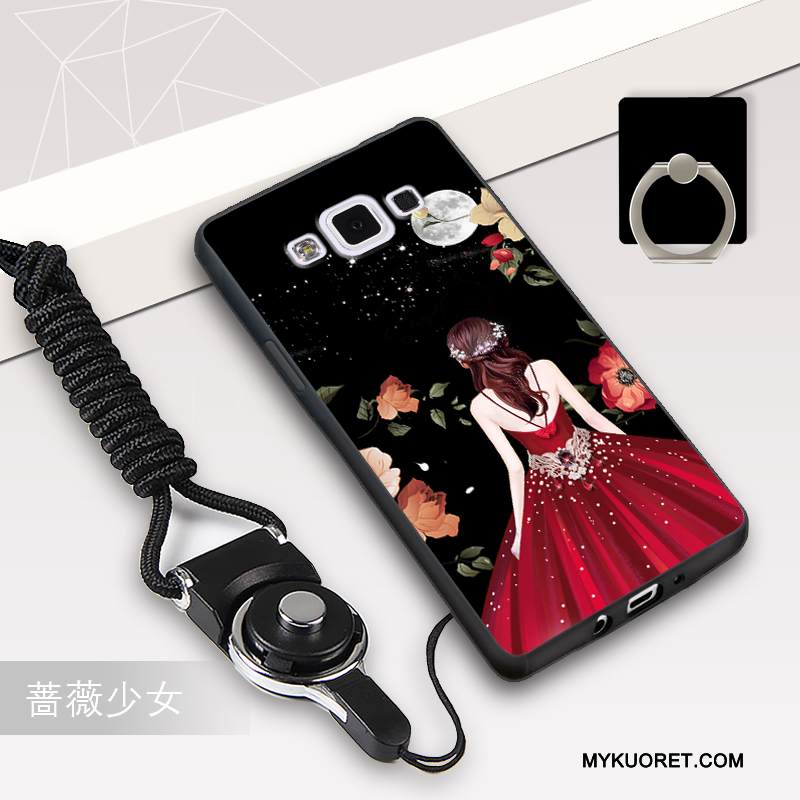 Kuori Samsung Galaxy A5 2015 Pehmeä Neste Ripustettavat Koristeet Musta, Kotelo Samsung Galaxy A5 2015 Silikoni Murtumaton Trendi