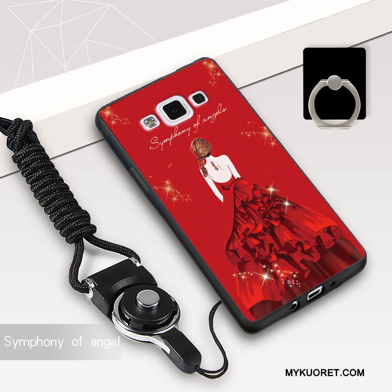 Kuori Samsung Galaxy A5 2015 Pehmeä Neste Ripustettavat Koristeet Musta, Kotelo Samsung Galaxy A5 2015 Silikoni Murtumaton Trendi