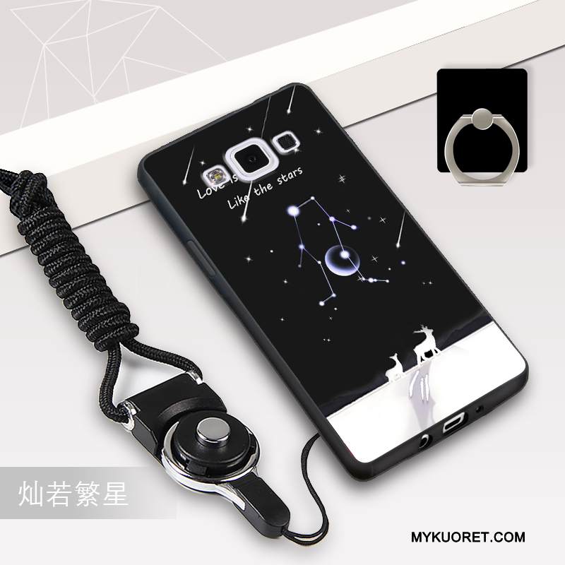 Kuori Samsung Galaxy A5 2015 Pehmeä Neste Ripustettavat Koristeet Musta, Kotelo Samsung Galaxy A5 2015 Silikoni Murtumaton Trendi