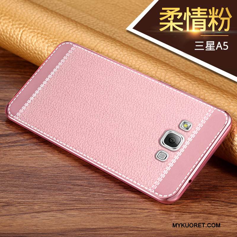 Kuori Samsung Galaxy A5 2015 Silikoni Keltainen Puhelimen Kuoret, Kotelo Samsung Galaxy A5 2015 Suojaus Vaalean Murtumaton