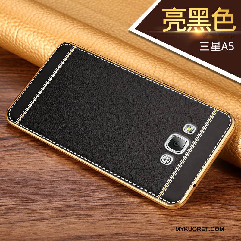 Kuori Samsung Galaxy A5 2015 Silikoni Keltainen Puhelimen Kuoret, Kotelo Samsung Galaxy A5 2015 Suojaus Vaalean Murtumaton