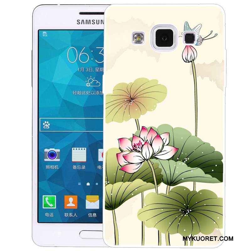 Kuori Samsung Galaxy A5 2015 Silikoni Vihreä Puhelimen Kuoret, Kotelo Samsung Galaxy A5 2015 Maalaus