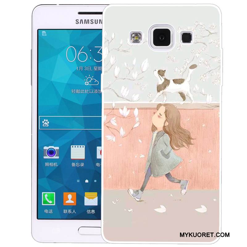 Kuori Samsung Galaxy A5 2015 Silikoni Vihreä Puhelimen Kuoret, Kotelo Samsung Galaxy A5 2015 Maalaus