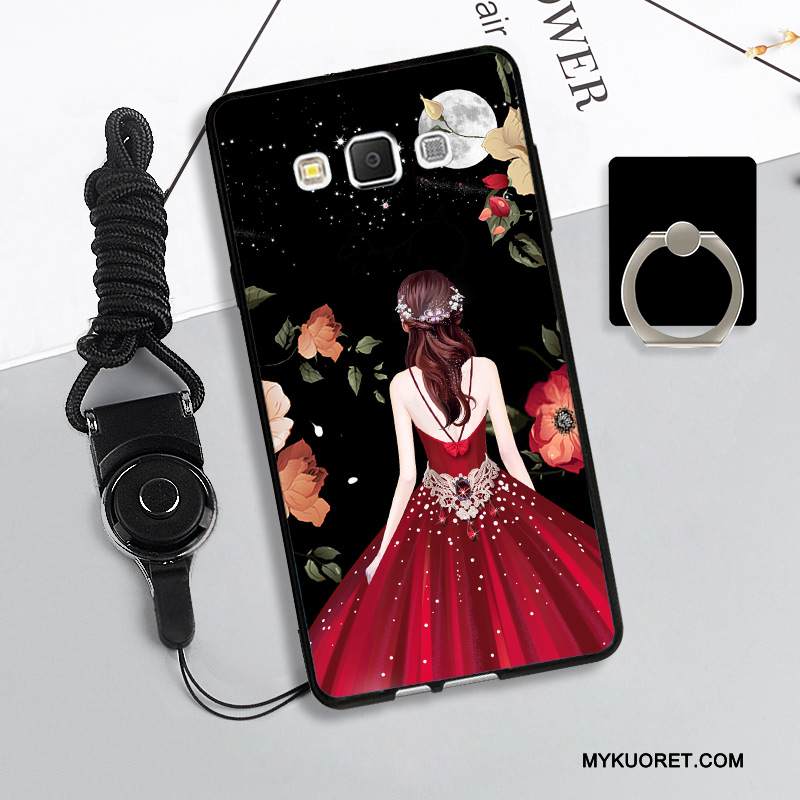 Kuori Samsung Galaxy A5 2015 Suojaus Puhelimen Kuoret Punainen, Kotelo Samsung Galaxy A5 2015 Pehmeä Neste Ripustettavat Koristeet Murtumaton