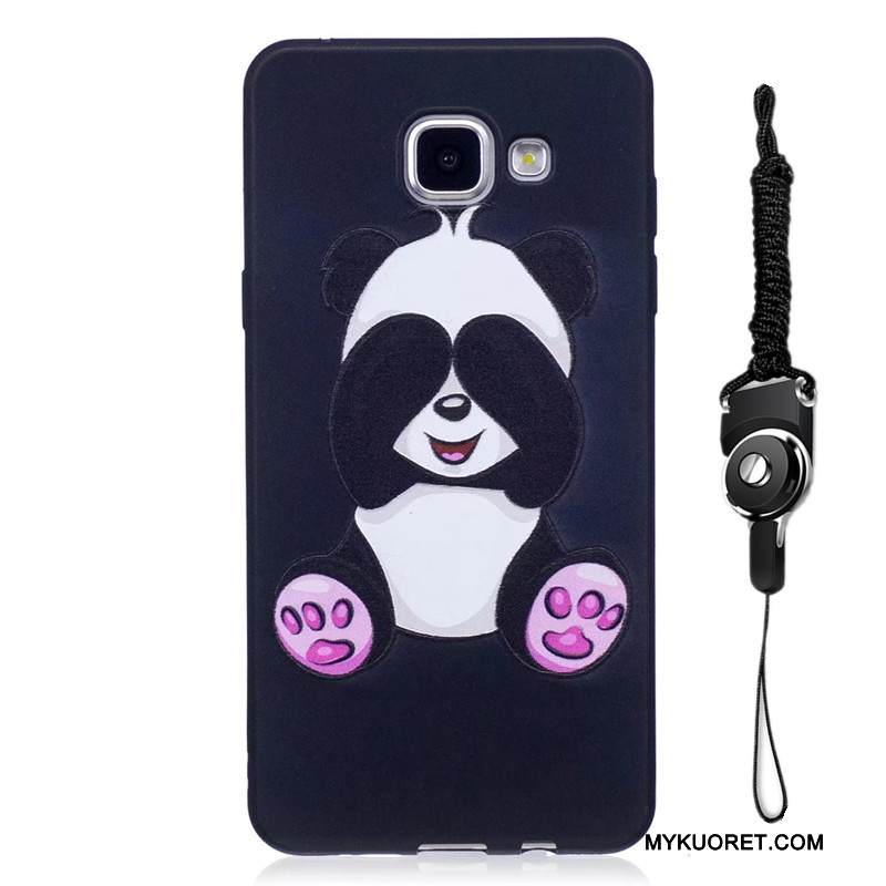 Kuori Samsung Galaxy A5 2016 Kohokuviointi Pesty Suede Sininen, Kotelo Samsung Galaxy A5 2016 Sarjakuva Trendi Puhelimen Kuoret