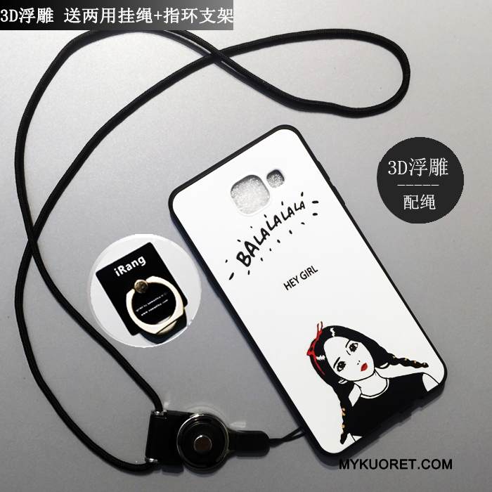 Kuori Samsung Galaxy A5 2016 Laukut Murtumaton Puhelimen Kuoret, Kotelo Samsung Galaxy A5 2016 Sarjakuva Valkoinen