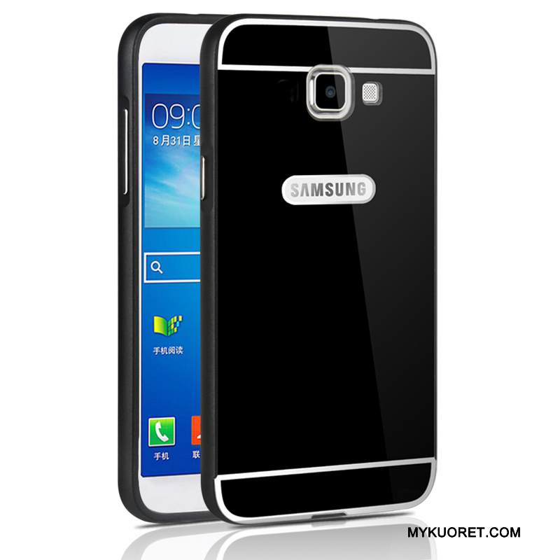 Kuori Samsung Galaxy A5 2016 Metalli Kehys Murtumaton, Kotelo Samsung Galaxy A5 2016 Suojaus Musta Peili