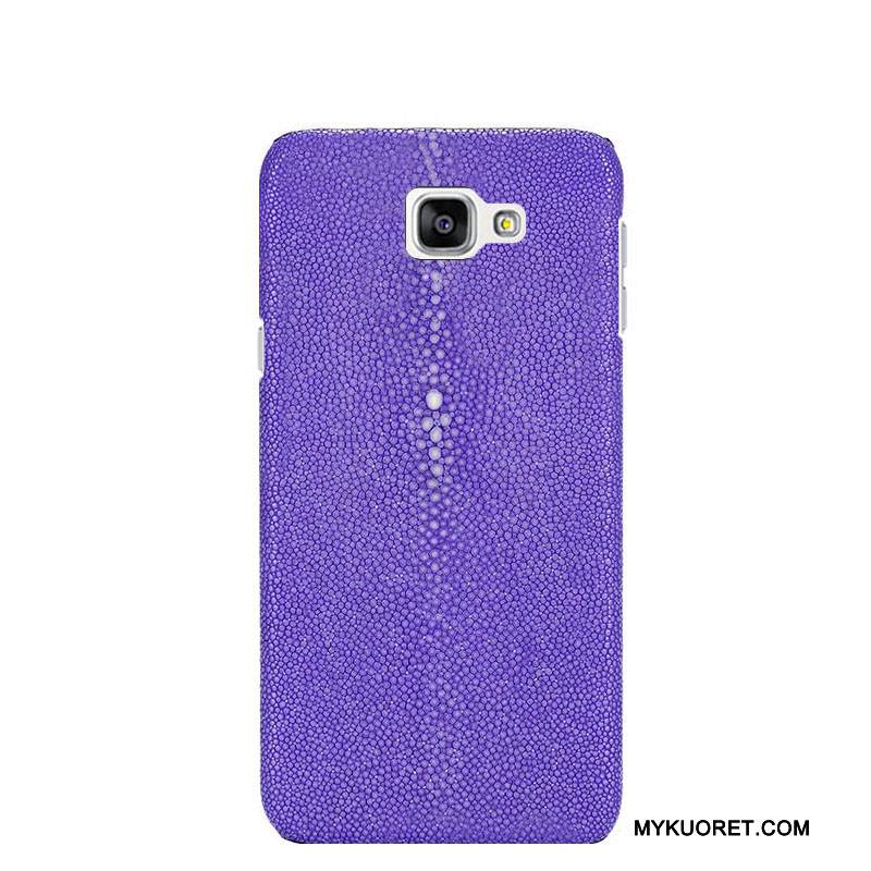 Kuori Samsung Galaxy A5 2016 Nahka Murtumaton Violetti, Kotelo Samsung Galaxy A5 2016 Ylellisyys Puhelimen Kuoret Takakansi
