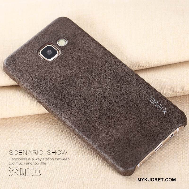 Kuori Samsung Galaxy A5 2016 Nahka Musta Ohut, Kotelo Samsung Galaxy A5 2016 Suojaus Puhelimen Kuoret Takakansi