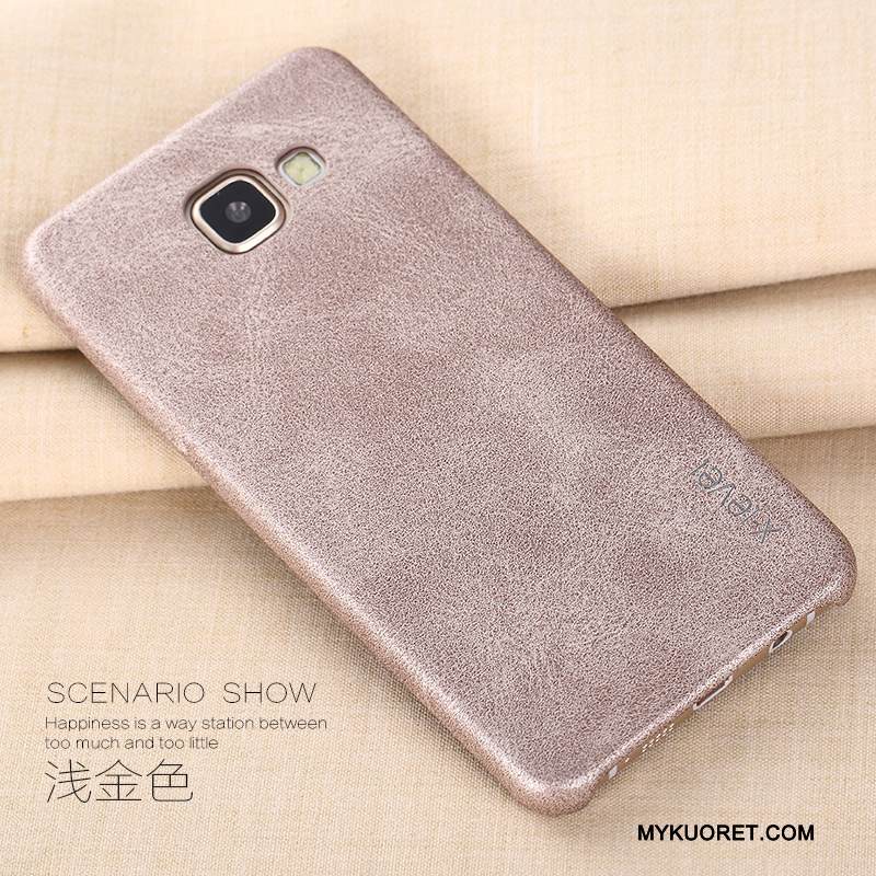 Kuori Samsung Galaxy A5 2016 Nahka Musta Ohut, Kotelo Samsung Galaxy A5 2016 Suojaus Puhelimen Kuoret Takakansi