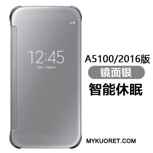 Kuori Samsung Galaxy A5 2016 Nahka Peili Puhelimen Kuoret, Kotelo Samsung Galaxy A5 2016 Kuoret Kulta