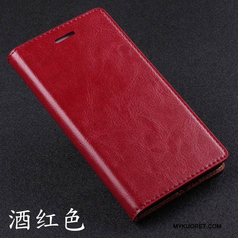 Kuori Samsung Galaxy A5 2016 Nahka Puhelimen Kuoret Punainen, Kotelo Samsung Galaxy A5 2016 Suojaus Uusi