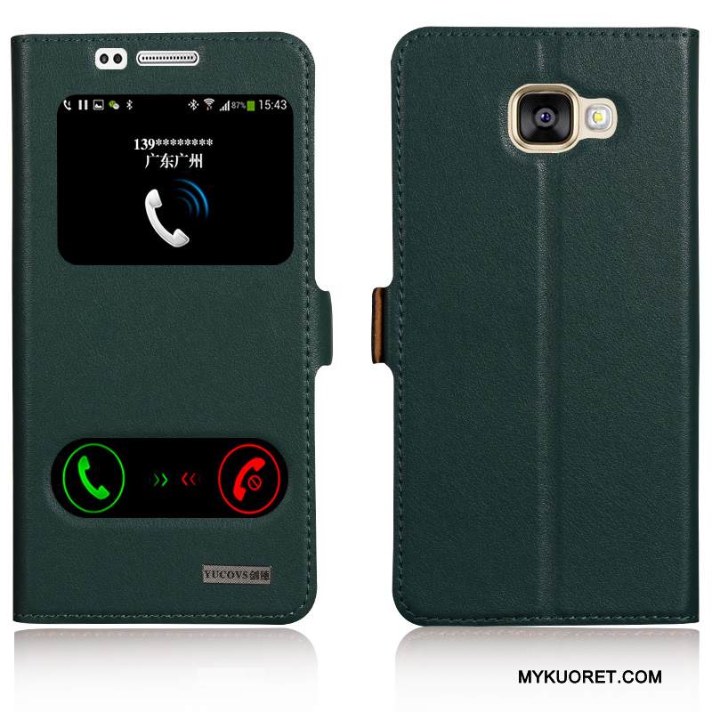 Kuori Samsung Galaxy A5 2016 Nahka Uusi Puhelimen Kuoret, Kotelo Samsung Galaxy A5 2016 Suojaus Keltainen