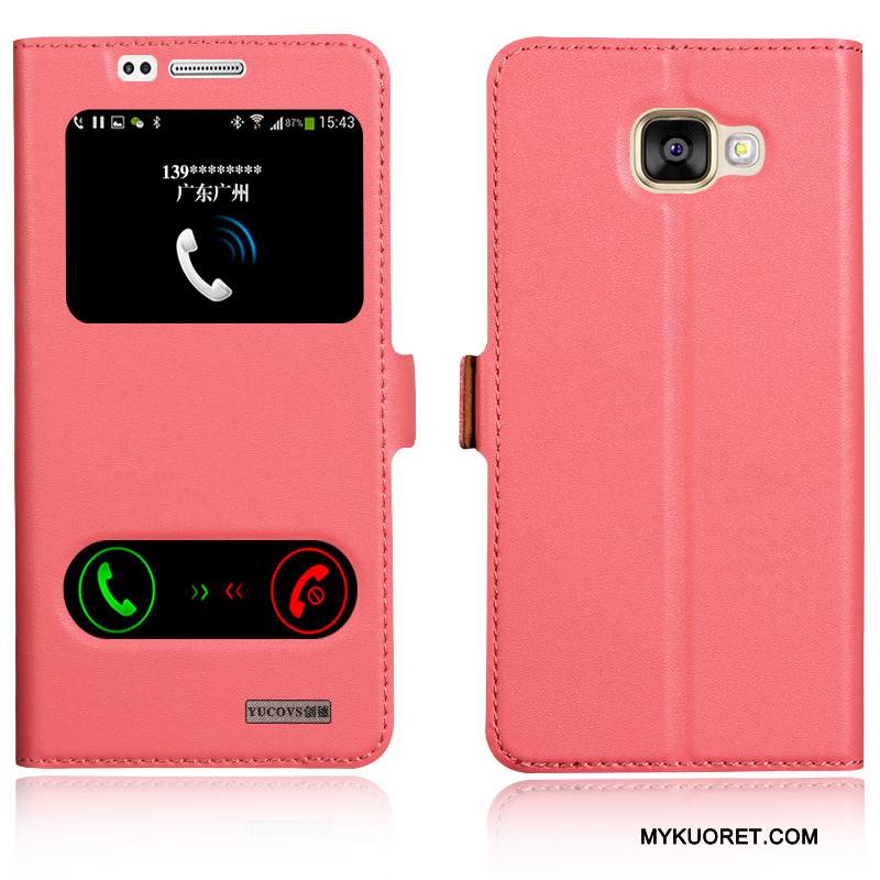 Kuori Samsung Galaxy A5 2016 Nahka Uusi Puhelimen Kuoret, Kotelo Samsung Galaxy A5 2016 Suojaus Keltainen