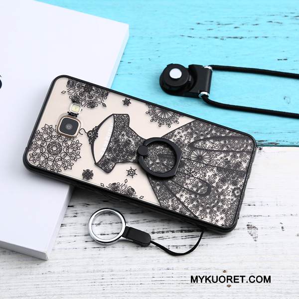 Kuori Samsung Galaxy A5 2016 Pehmeä Neste Musta Puhelimen Kuoret, Kotelo Samsung Galaxy A5 2016 Silikoni Rengas