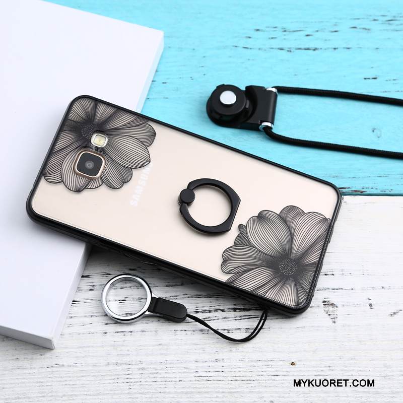 Kuori Samsung Galaxy A5 2016 Pehmeä Neste Musta Puhelimen Kuoret, Kotelo Samsung Galaxy A5 2016 Silikoni Rengas