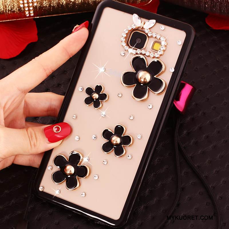 Kuori Samsung Galaxy A5 2016 Strassi Violetti Puhelimen Kuoret, Kotelo Samsung Galaxy A5 2016 Suojaus Läpinäkyvä