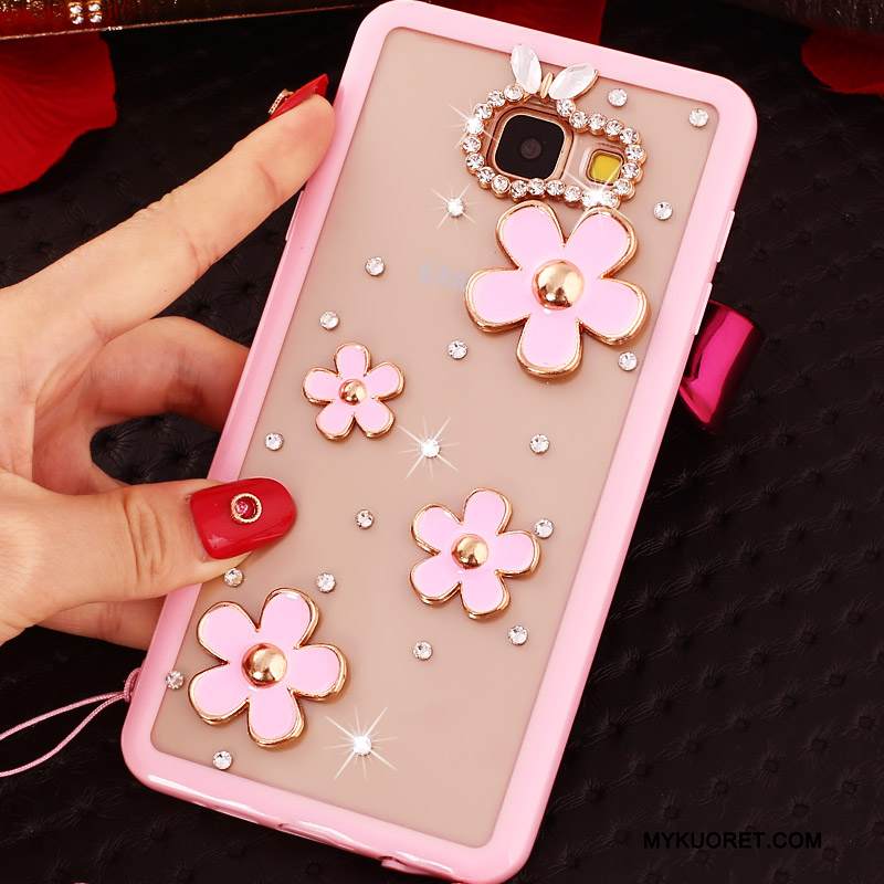 Kuori Samsung Galaxy A5 2016 Strassi Violetti Puhelimen Kuoret, Kotelo Samsung Galaxy A5 2016 Suojaus Läpinäkyvä