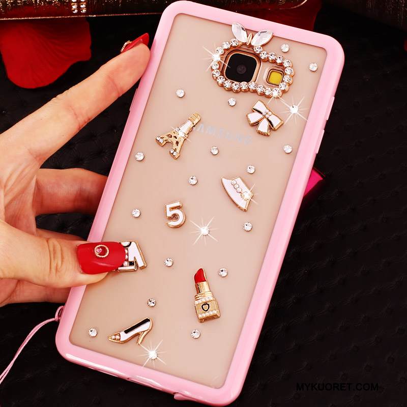 Kuori Samsung Galaxy A5 2016 Strassi Violetti Puhelimen Kuoret, Kotelo Samsung Galaxy A5 2016 Suojaus Läpinäkyvä