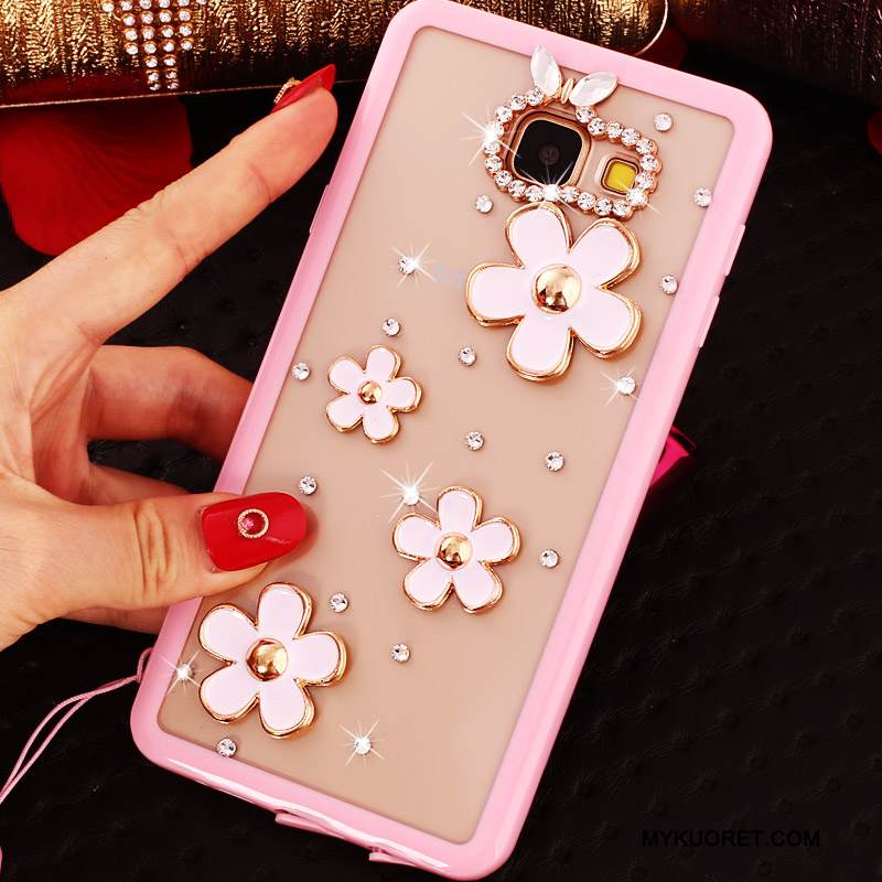 Kuori Samsung Galaxy A5 2016 Strassi Violetti Puhelimen Kuoret, Kotelo Samsung Galaxy A5 2016 Suojaus Läpinäkyvä