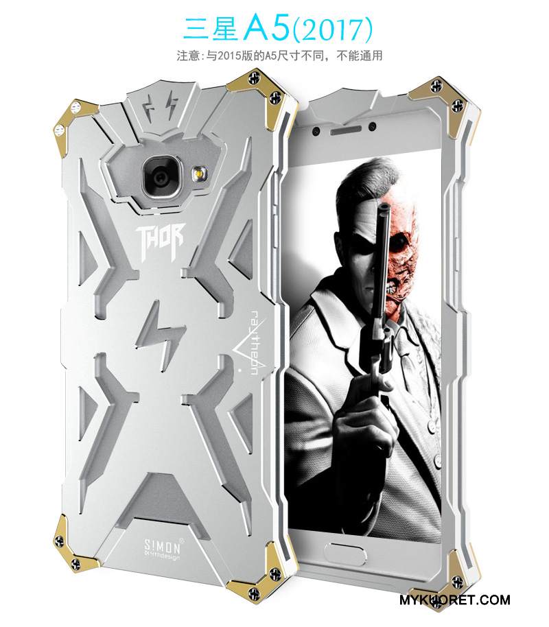 Kuori Samsung Galaxy A5 2017 Metalli Murtumaton Trendi, Kotelo Samsung Galaxy A5 2017 Suojaus Kehys Musta