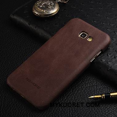 Kuori Samsung Galaxy A5 2017 Nahka Syvä Väri Puhelimen Kuoret, Kotelo Samsung Galaxy A5 2017 Suojaus Pesty Suede Ultra