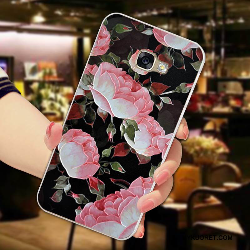 Kuori Samsung Galaxy A5 2017 Pehmeä Neste Puhelimen Kuoret Kustannukset, Kotelo Samsung Galaxy A5 2017 Kohokuviointi Vaalean Kukka